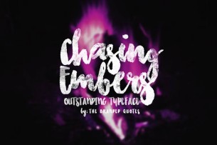Chasing Embers is an expressive handlettering free font that was written with thick brush. The watercolor or ink effect is still visible clearly in the characters.
