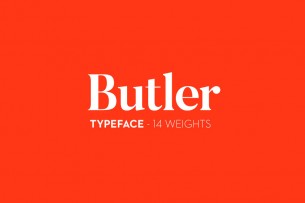 Butler is a free serif typeface that comes with a big family. It was inspired by a mix between the Bodoni and Dala Floda family.