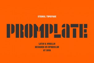 Promplate is a bold, in-your-face stencil font that is free to download. I like the way the designer combines the lowercases and uppercases together.