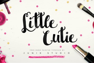 Little Cutie is a cute hand painted free font that has tiny little swashes at the end of the letters.