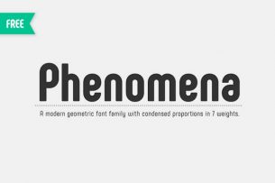 Phenomena is a modern sans serif font based on round geometric shapes that you can download for free.