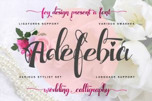 Adefebia is a free calligraphy font where each letters are decorated with swashes.