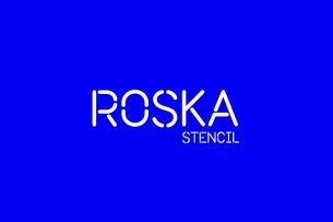 Roska is a free-to-download stencil font with round edges.