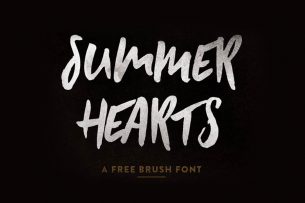 Summer Hearts is a hand painted all-caps brush typeface that is available for download for free.