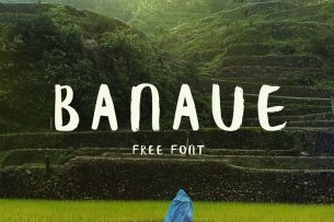 Banaue is an all-capital handwritten brush font for a homemade look that is free to download.