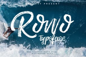 Rowo is a handmade brush font that features natural textures of brush strokes.