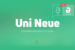 Uni Neue is the latest sans serif font brought to you by Font Fabric, redesigned from the original Uni Sans font.
