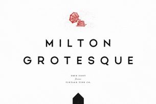 Milton Grotesque is a uppercase-only free sans serif font with rugged finish.