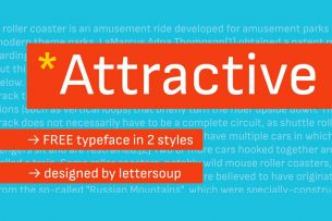 Attractive is a modern looking sans serif font that comes with two style: Regular and Italic.