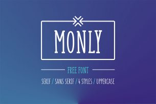 Monly is a free, playful and easy to read typeface that comes with serif and sans serif style with two weights each.