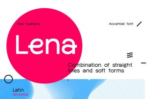 Lena is a free sans serif font that features both straight lines and soft forms.