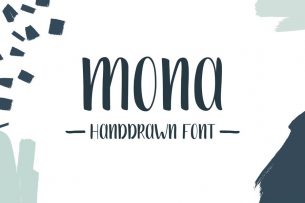 Mona is a free hand drawn brush uppercase font.