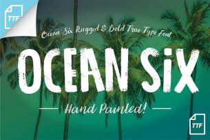 Ocean Six is a display typeface that features a unique and organic handmade strokes.