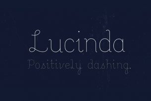 Lucinda is a free light weighted display font that comes with two styles.