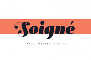 Soigné is an italic elegant font made perfect for design themes related to modern fashion, high culture and art.