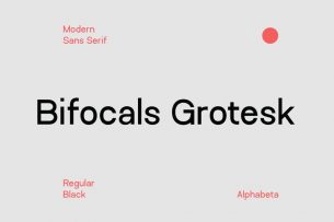 Bifocals Grotesk is a new artsy free sans serif font family and comes with 2 weights.