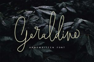 Geraldine is a fluidic handwriting font with thin strokes.