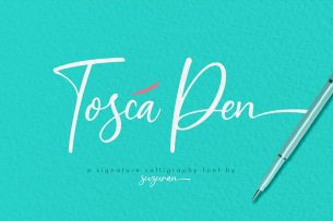 Tosca Pen is an elegant signature handwriting style font made with calligraphy pen.