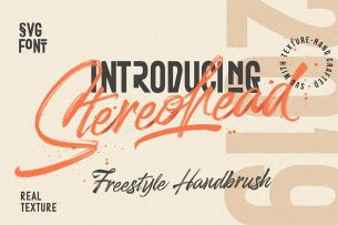 Stereohead is a stylish brush font that is in SVG format.
