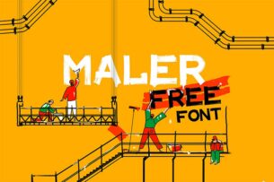 Maler is a free display style font that resembles hand painted characters with a roller brush.
