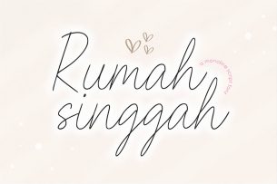 Rumah Singgah is a monoline script font that gives personal touch to the design.