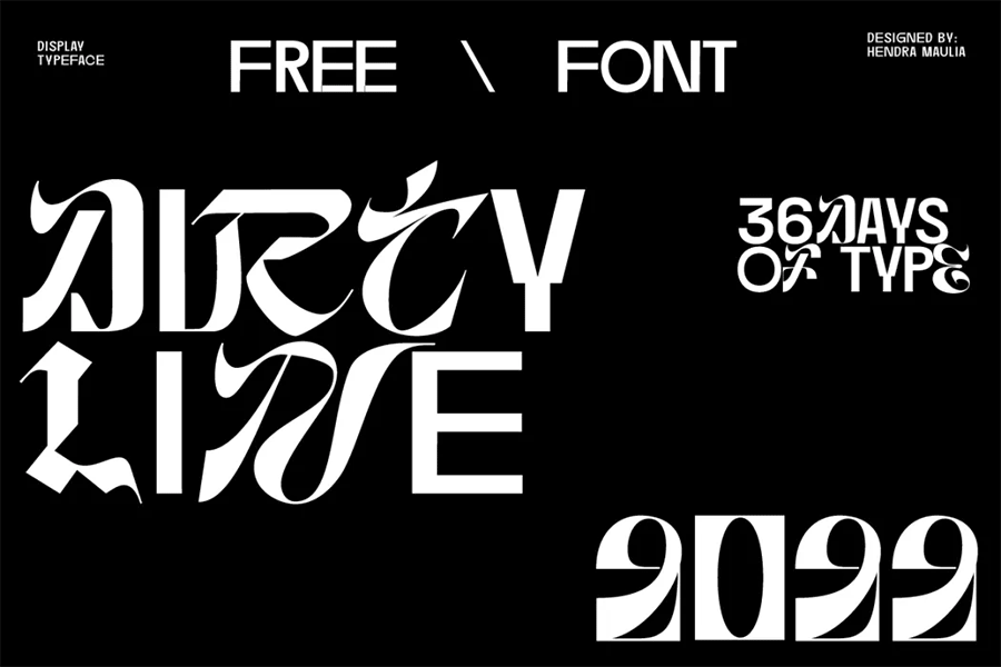 Dirtyline 36daysoftype 2022 is a font created from the 36daysoftype challenge.