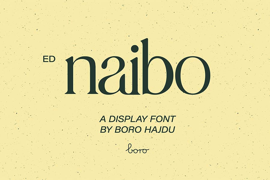 Naibo is an elegant font with unique design features.