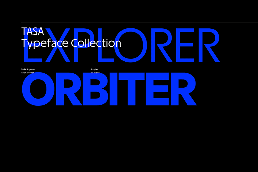 TASA Explorer and TASA Orbiter are bespoke typefaces design for the rebrand of Taiwan Space Agency.