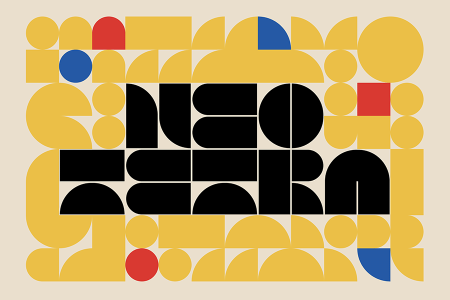 Neto Tetra is a font inspired by the extraordinary geometric abstractions of Bauhaus.